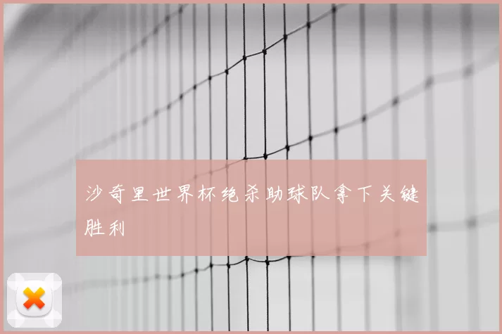 沙奇里世界杯绝杀助球队拿下关键胜利